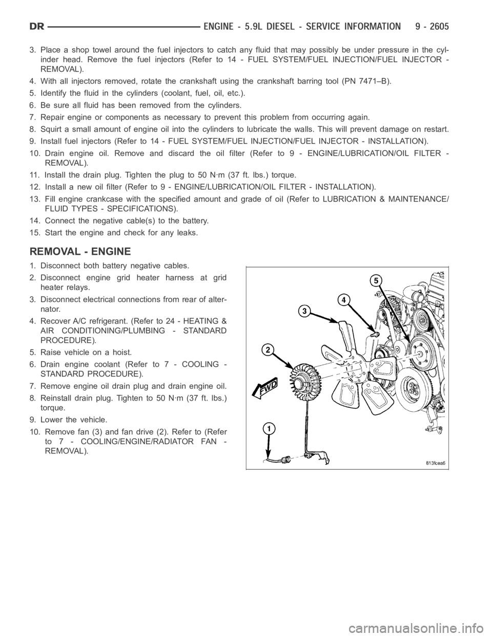 DODGE RAM SRT-10 2006 Service Repair Manual 3. Place a shop towel around the fuel injectors to catch any fluid that may possibly be under pressure in the cyl-
inder head. Remove the fuel injectors (Refer to 14 - FUEL SYSTEM/FUEL INJECTION/FUEL DODGE RAM SRT-10 2006 Service Repair Manual 3. Place a shop towel around the fuel injectors to catch any fluid that may possibly be under pressure in the cyl-
inder head. Remove the fuel injectors (Refer to 14 - FUEL SYSTEM/FUEL INJECTION/FUEL