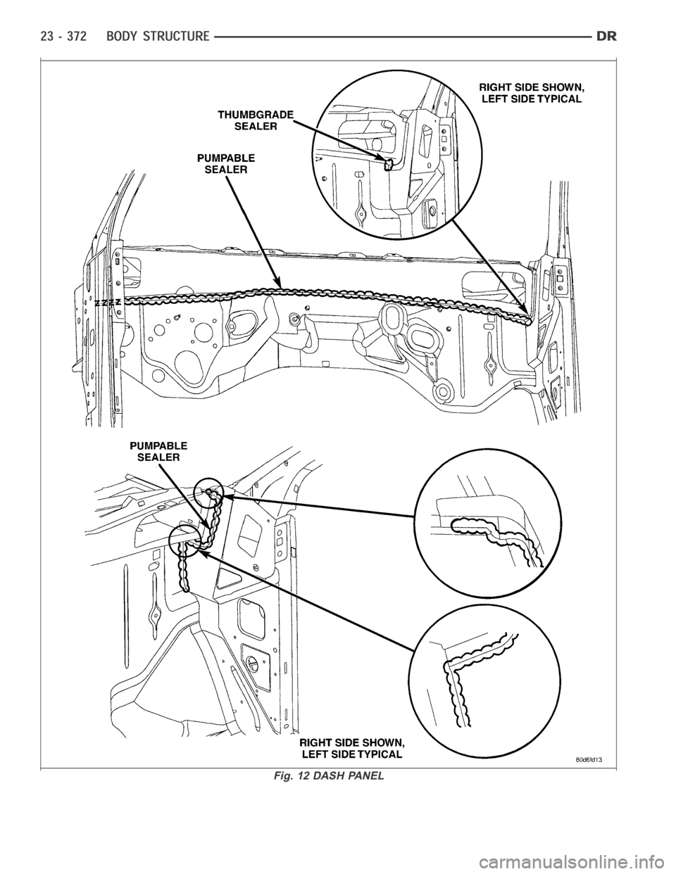 DODGE RAM SRT-10 2006 Service Repair Manual Fig. 12 DASH PANEL DODGE RAM SRT-10 2006 Service Repair Manual Fig. 12 DASH PANEL