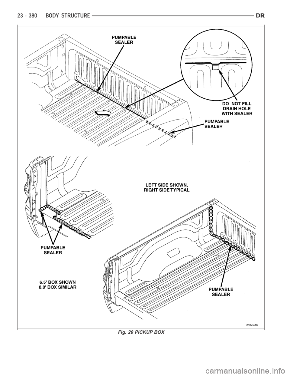 DODGE RAM SRT-10 2006 Service Repair Manual Fig. 20 PICKUP BOX DODGE RAM SRT-10 2006 Service Repair Manual Fig. 20 PICKUP BOX