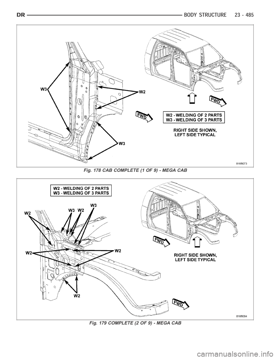 DODGE RAM SRT-10 2006 Service Repair Manual Fig. 178 CAB COMPLETE (1 OF 9) - MEGA CAB
Fig. 179 COMPLETE (2 OF 9) - MEGA CAB DODGE RAM SRT-10 2006 Service Repair Manual Fig. 178 CAB COMPLETE (1 OF 9) - MEGA CAB
Fig. 179 COMPLETE (2 OF 9) - MEGA CAB