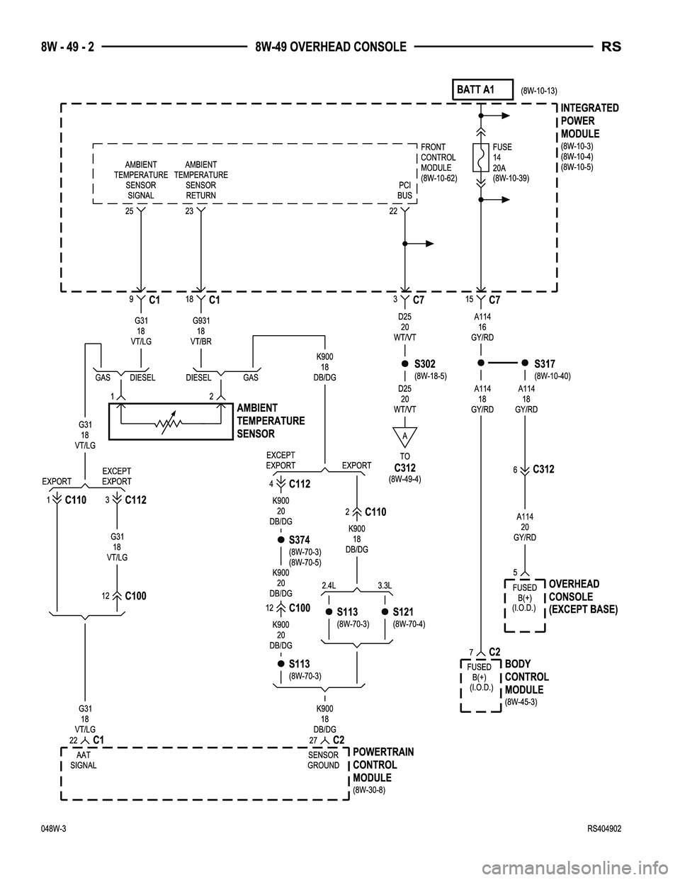 DODGE TOWN AND COUNTRY 2004  Service Manual 
