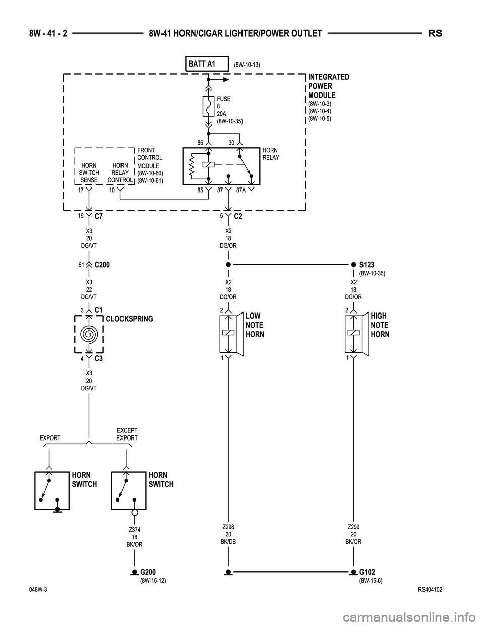DODGE TOWN AND COUNTRY 2004  Service Manual 