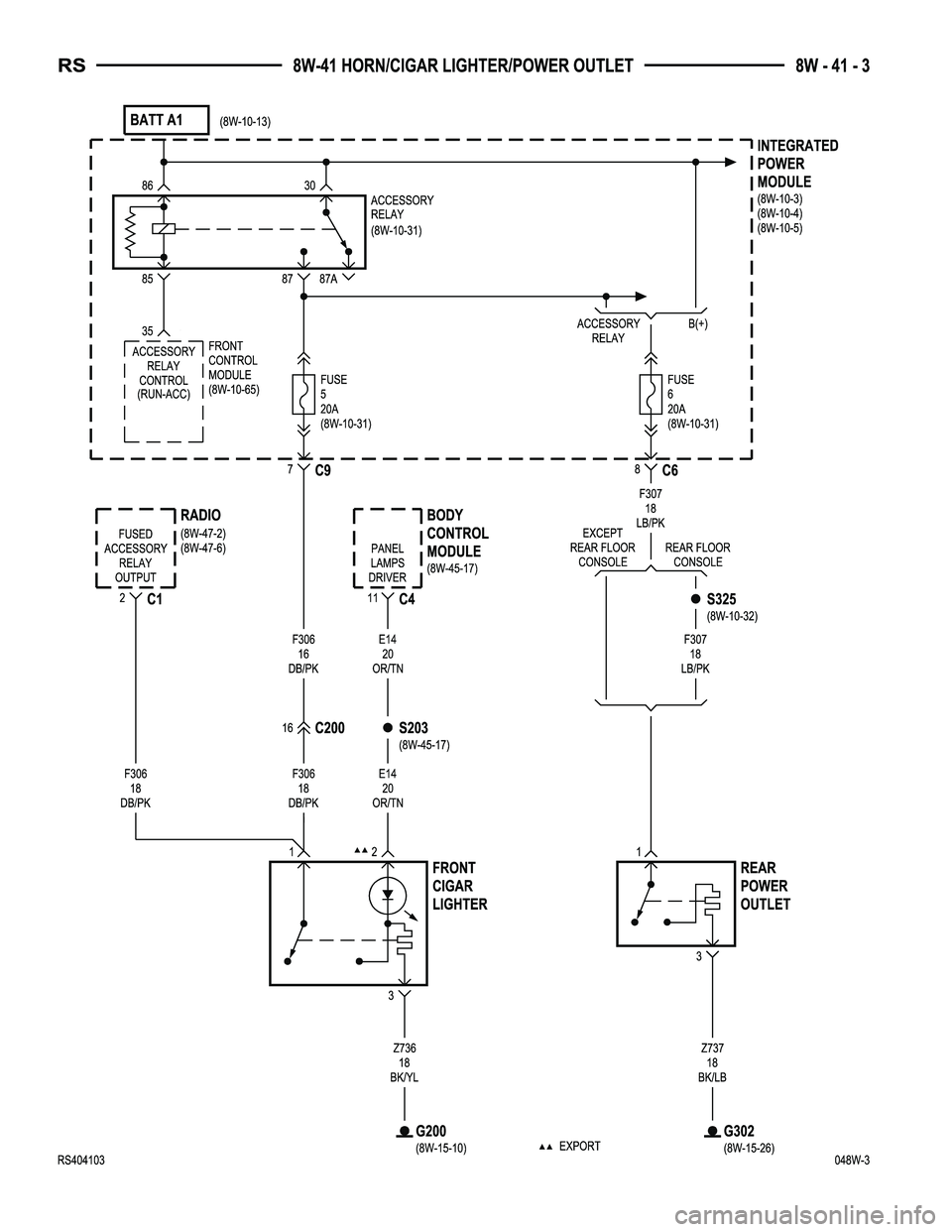 DODGE TOWN AND COUNTRY 2004  Service Manual 