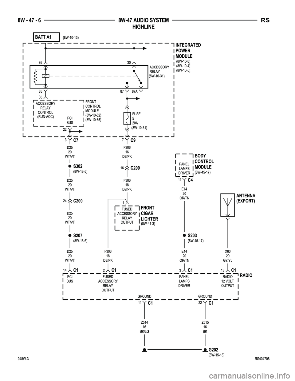 DODGE TOWN AND COUNTRY 2004  Service Manual 