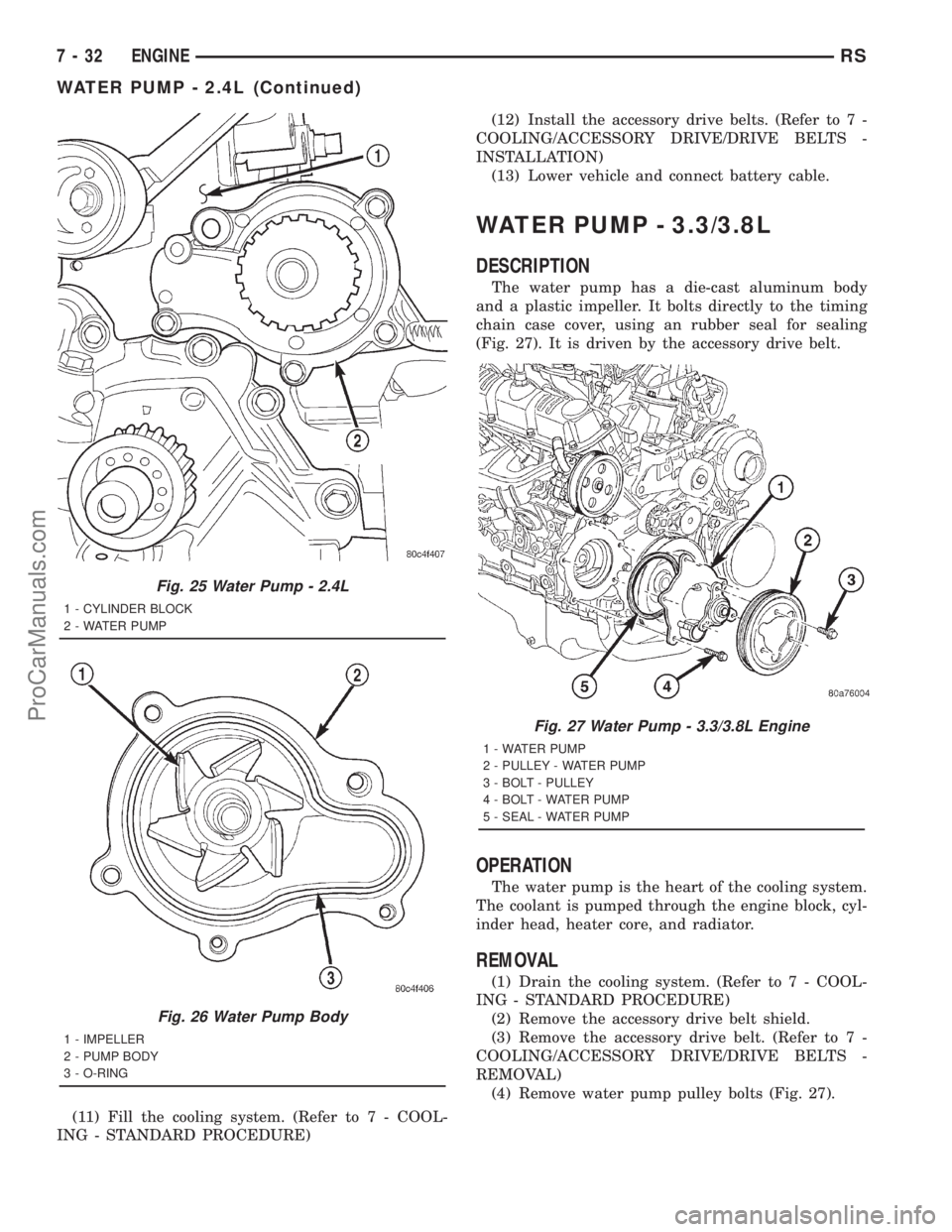 DODGE TOWN AND COUNTRY 2001 Service Manual (11) Fill the cooling system. (Refer to 7 - COOL-
ING - STANDARD PROCEDURE)(12) Install the accessory drive belts. (Refer to 7 -
COOLING/ACCESSORY DRIVE/DRIVE BELTS -
INSTALLATION)
(13) Lower vehicle DODGE TOWN AND COUNTRY 2001 Service Manual (11) Fill the cooling system. (Refer to 7 - COOL-
ING - STANDARD PROCEDURE)(12) Install the accessory drive belts. (Refer to 7 -
COOLING/ACCESSORY DRIVE/DRIVE BELTS -
INSTALLATION)
(13) Lower vehicle
