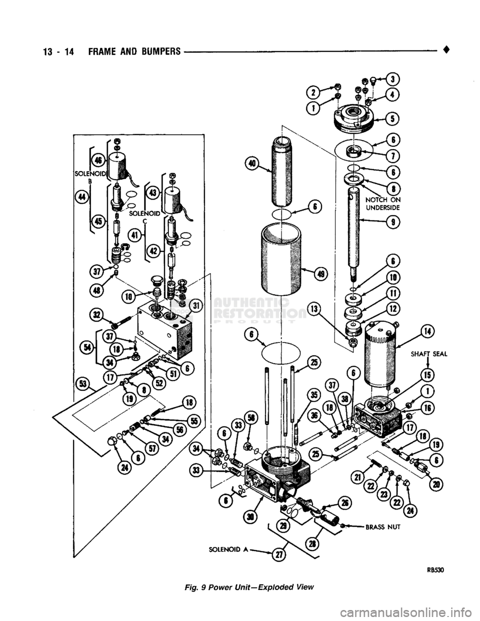 DODGE TRUCK 1993 Service Repair Manual
14 FRAME AND BUMPERS
•
RB530
Fig. 9 Power Unit—Exploded
View DODGE TRUCK 1993 Service Repair Manual
14 FRAME AND BUMPERS
•
RB530
Fig. 9 Power Unit—Exploded
View