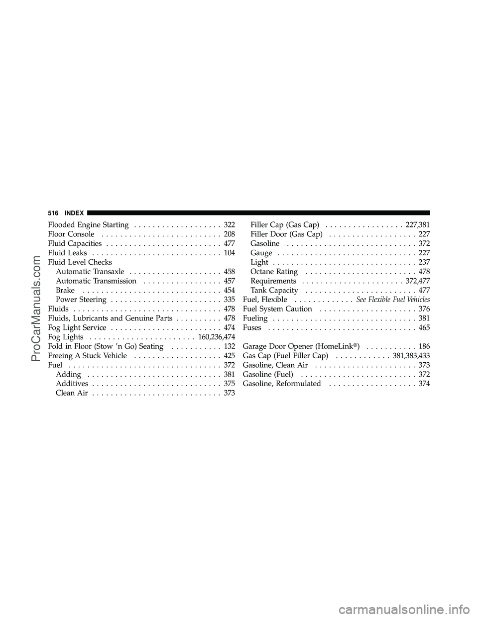 DODGE CARAVAN 2010 Owners Manual Flooded Engine Starting................... 322
Floor Console .......................... 208
Fluid Capacities ......................... 477
Fluid Leaks ............................ 104
Fluid Level Chec DODGE CARAVAN 2010 Owners Manual Flooded Engine Starting................... 322
Floor Console .......................... 208
Fluid Capacities ......................... 477
Fluid Leaks ............................ 104
Fluid Level Chec