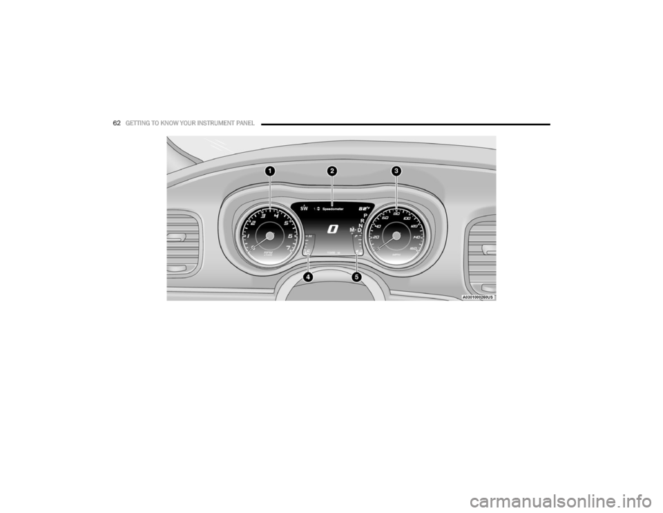 DODGE CHARGER 2023 Repair Manual 
62GETTING TO KNOW YOUR INSTRUMENT PANEL  

23_LD_OM_EN_USC_t.book  Page 62   