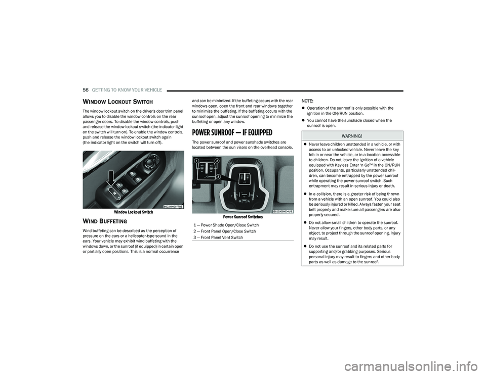 DODGE HORNET 2023 Workshop Manual
56GETTING TO KNOW YOUR VEHICLE
WINDOW LOCKOUT SWITCH
The window lockout switch on the driver's door trim panel
allows you to disable the window controls on the rear
passenger doors. To disabl DODGE HORNET 2023 Workshop Manual
56GETTING TO KNOW YOUR VEHICLE
WINDOW LOCKOUT SWITCH
The window lockout switch on the driver's door trim panel
allows you to disable the window controls on the rear
passenger doors. To disabl