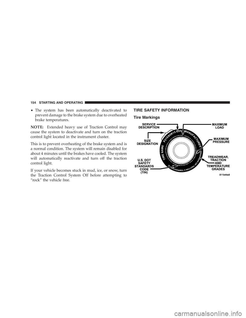 DODGE STRATUS SEDAN 2005 Owners Manual •The system has been automatically deactivated to
prevent damage to the brake system due to overheated
brake temperatures.
NOTE:Extended heavy use of Traction Control may
cause the system to deactiv DODGE STRATUS SEDAN 2005 Owners Manual •The system has been automatically deactivated to
prevent damage to the brake system due to overheated
brake temperatures.
NOTE:Extended heavy use of Traction Control may
cause the system to deactiv