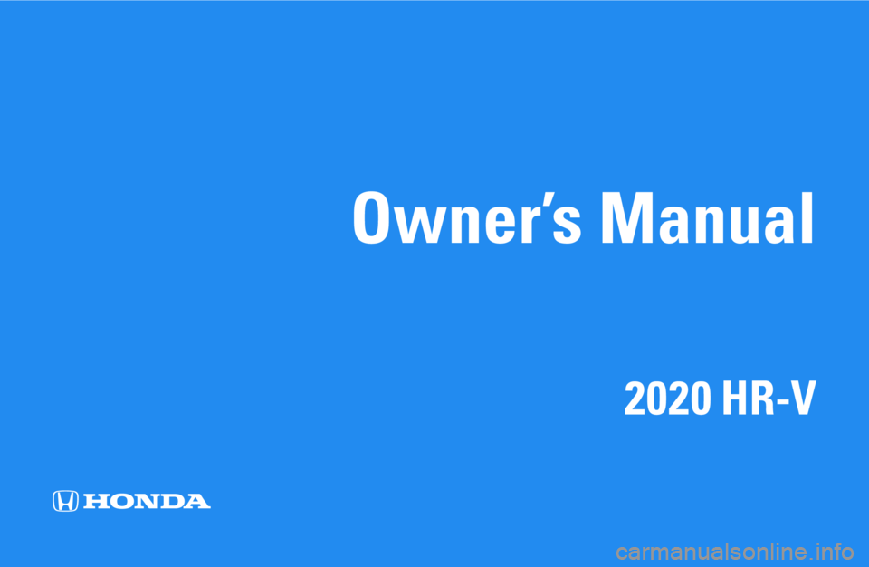 HONDA HR-V 2020  Owners Manual (in English) 