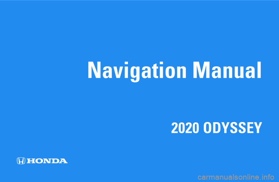 HONDA ODYSSEY 2020  Navigation Manual (in English) 
