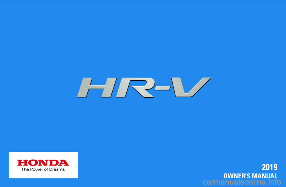 HONDA HR-V 2019  Owners Manual (in English) 