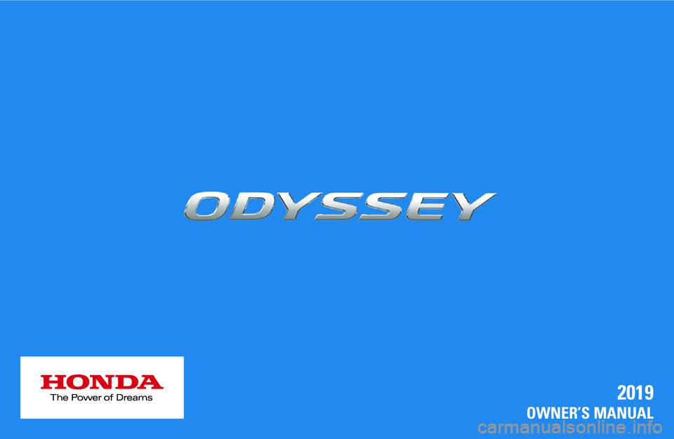 HONDA ODYSSEY 2019  Owners Manual (in English) 