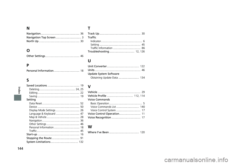 HONDA CIVIC SEDAN 2017 Navigation Manual (in English) 144
Index
N
Navigation................................................... 36
Navigation Top Screen ................................. 3
North Up ..................................................... HONDA CIVIC SEDAN 2017 Navigation Manual (in English) 144
Index
N
Navigation................................................... 36
Navigation Top Screen ................................. 3
North Up .....................................................