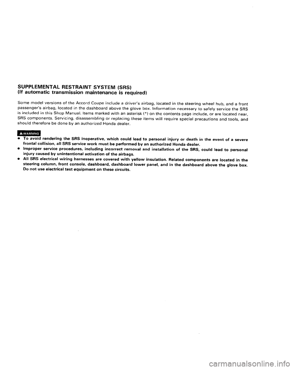 HONDA ACCORD 1995 Service Repair Manual HONDA ACCORD 1995 Service Repair Manual