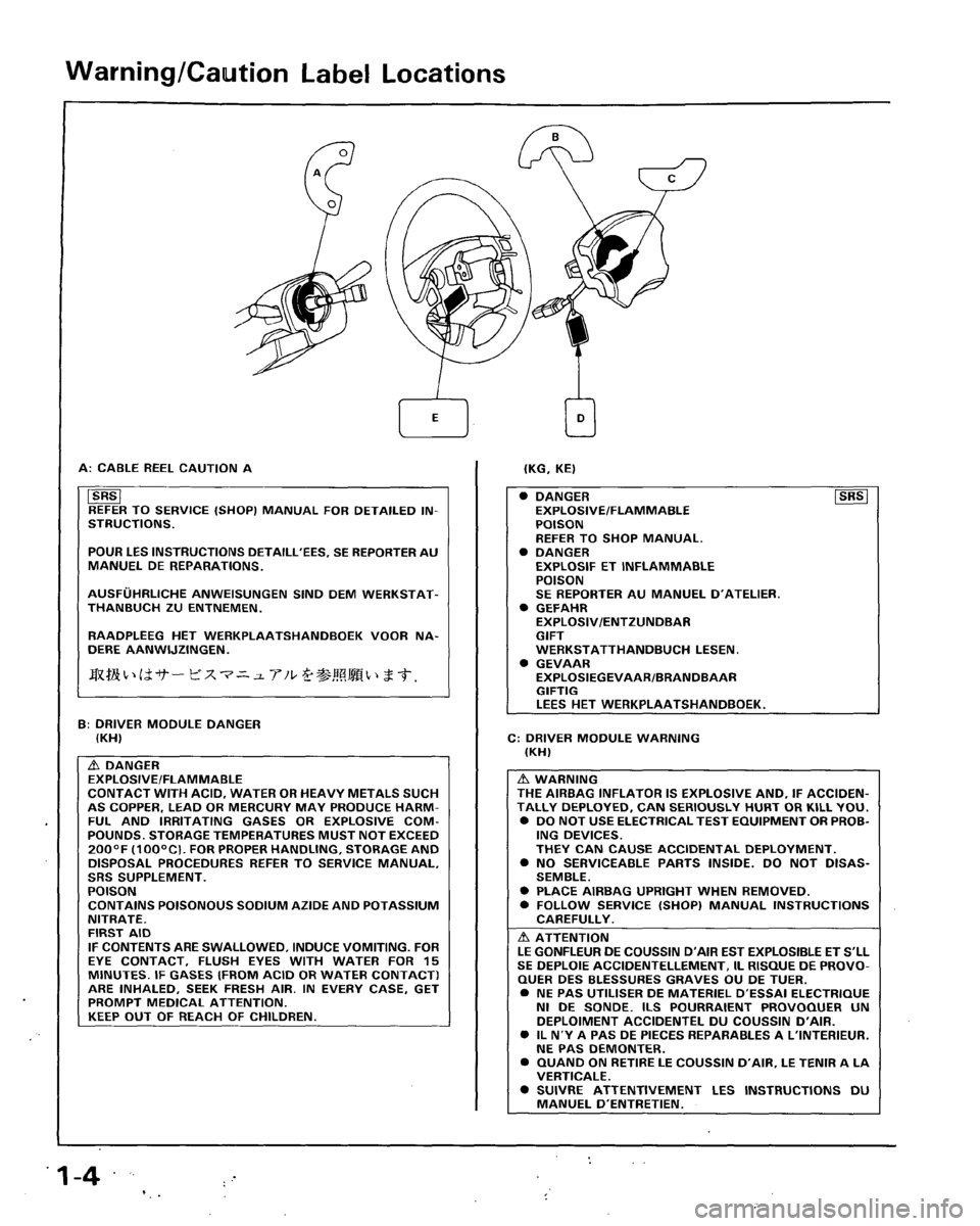 HONDA ACCORD 1995  Service Repair Manual 