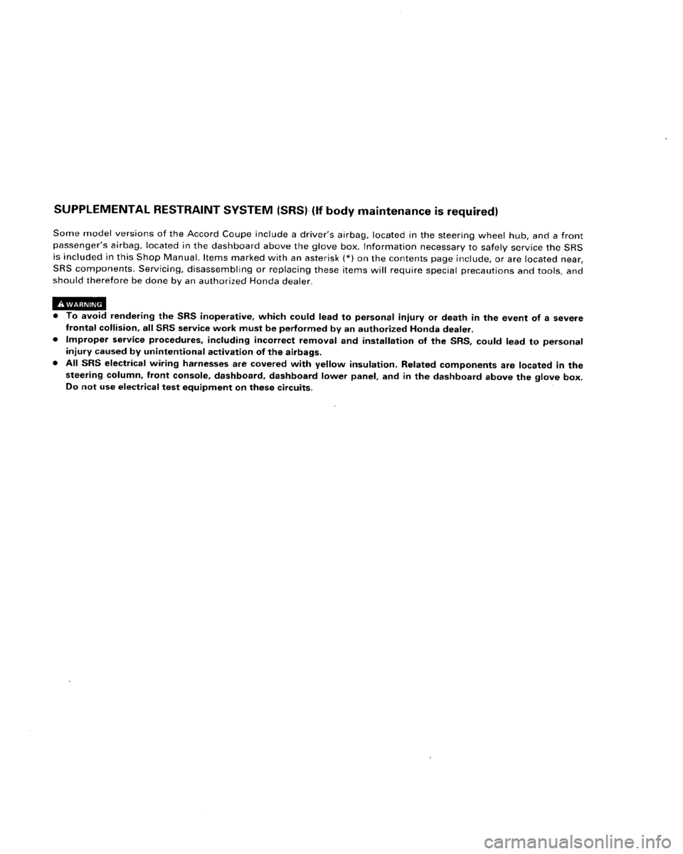 HONDA ACCORD 1995 Service Repair Manual HONDA ACCORD 1995 Service Repair Manual