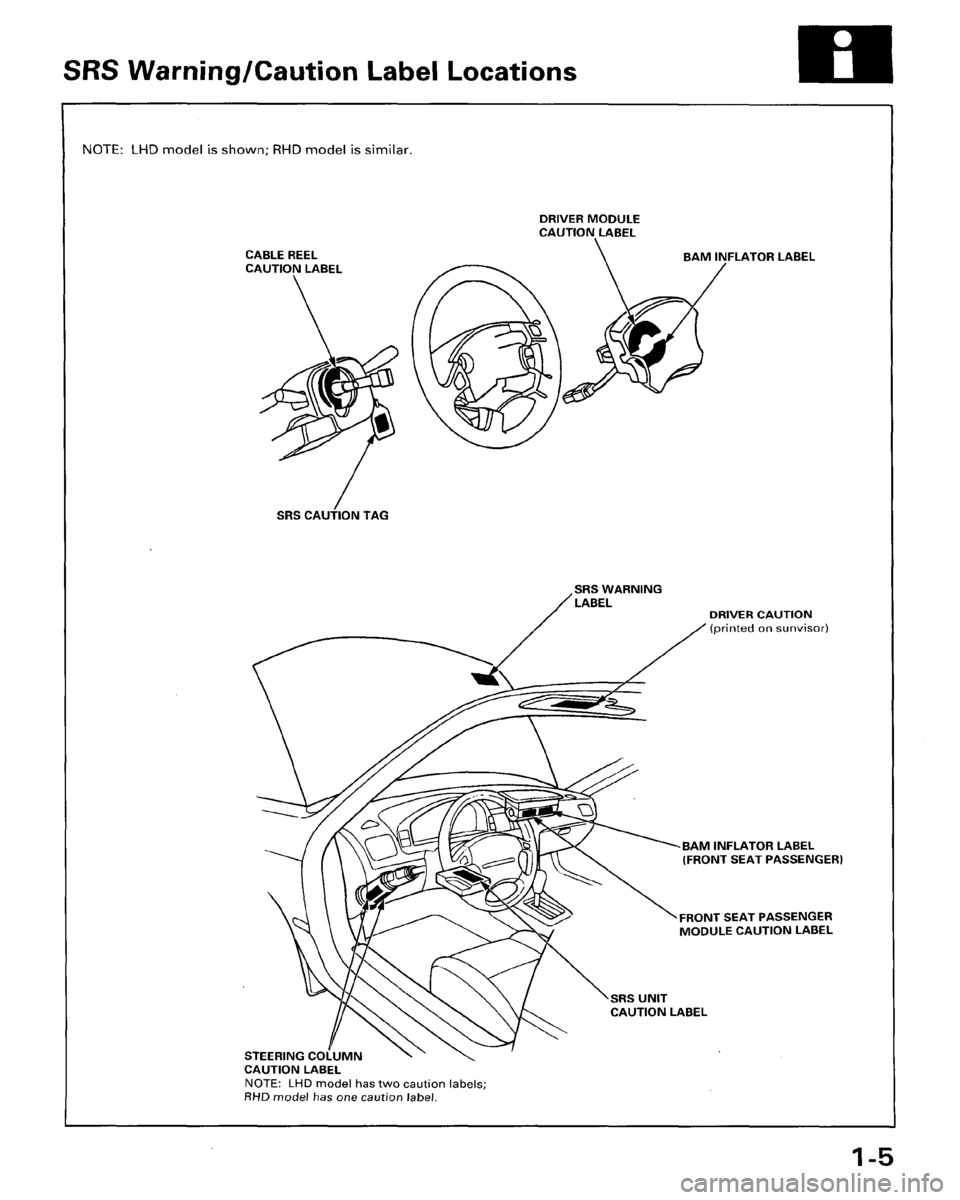 HONDA ACCORD 1996  Service Manual Supplement 