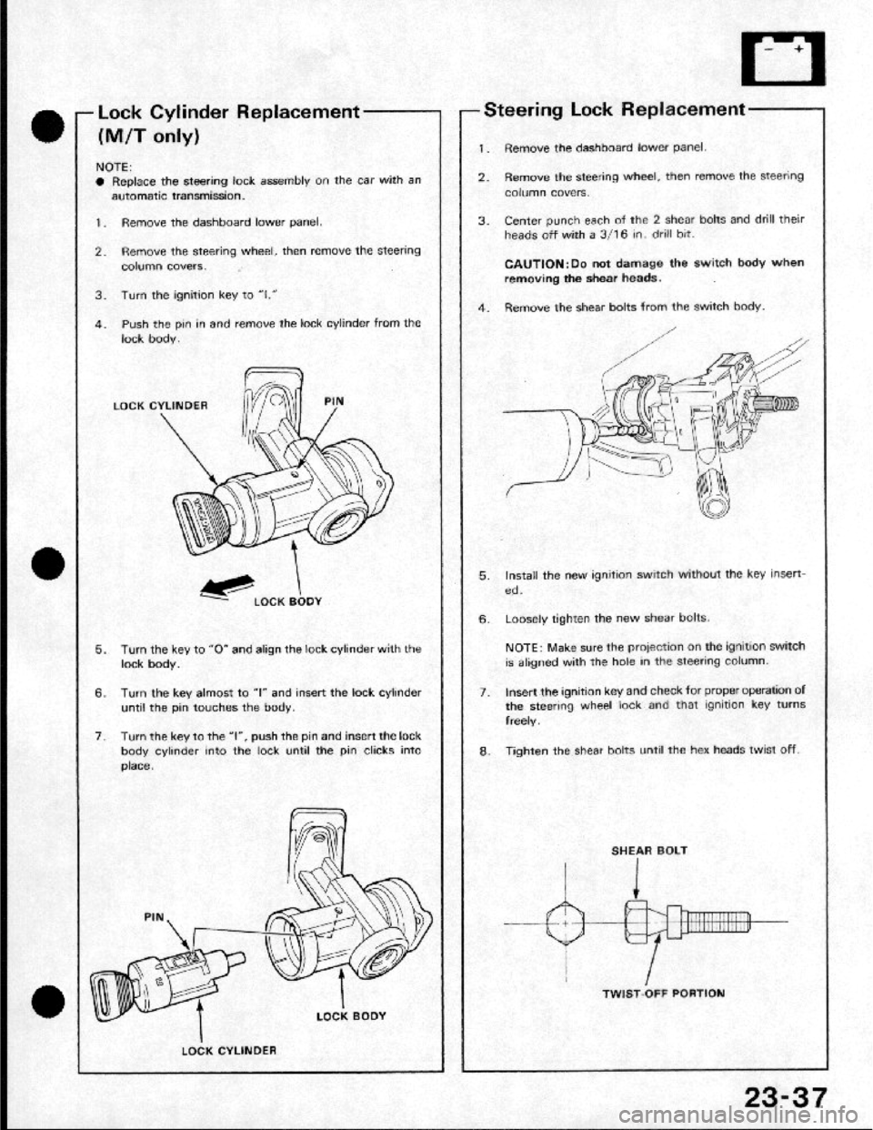 HONDA CRX 1984 Service Workshop Manual HONDA CRX 1984 Service Workshop Manual