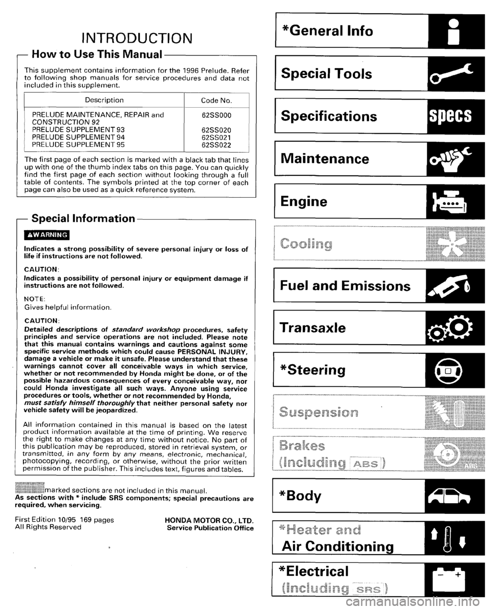 HONDA PRELUDE 1996 Service Repair Manual HONDA PRELUDE 1996 Service Repair Manual