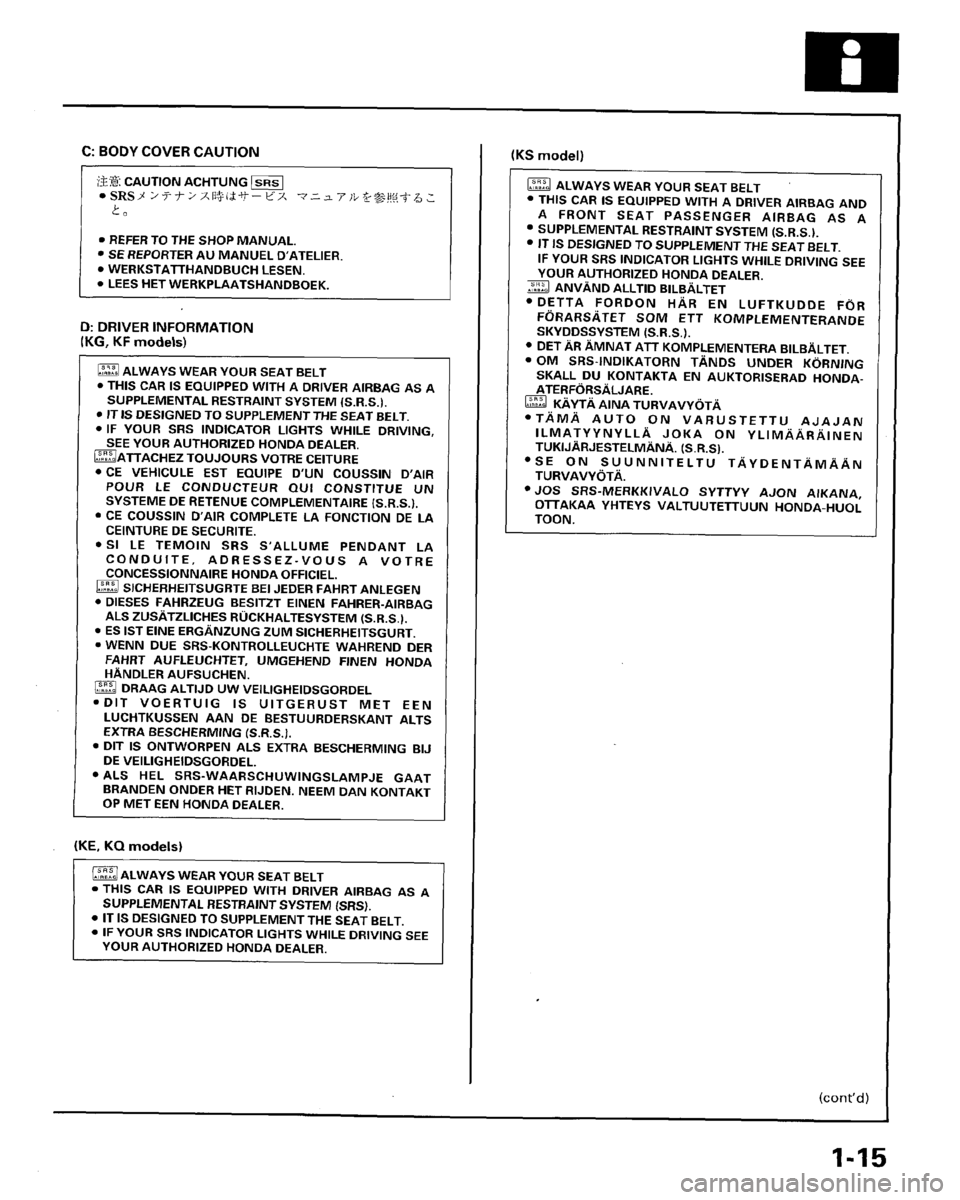 HONDA PRELUDE 1996 Service User Guide HONDA PRELUDE 1996 Service User Guide