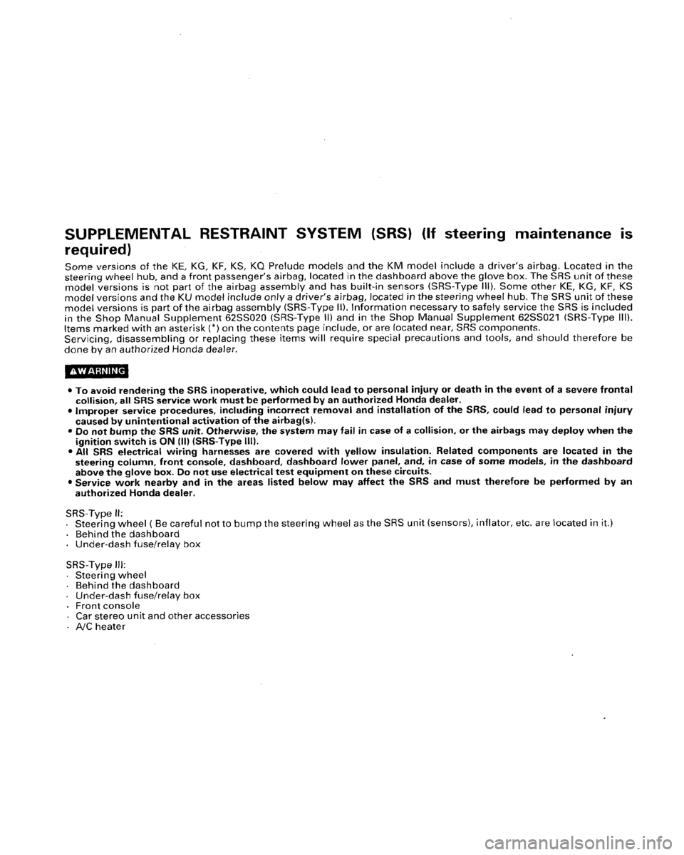 HONDA PRELUDE 1996  Service Manual PDF 