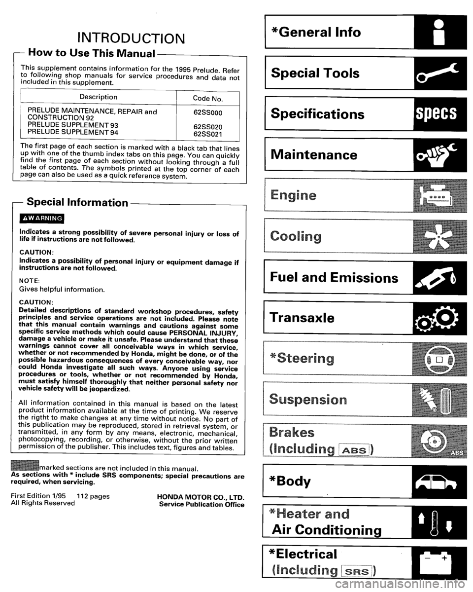 HONDA PRELUDE 1995 Service Repair Manual HONDA PRELUDE 1995 Service Repair Manual
