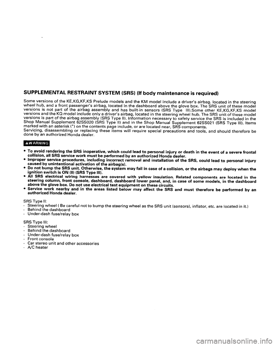 HONDA PRELUDE 1995  Service Manual PDF 