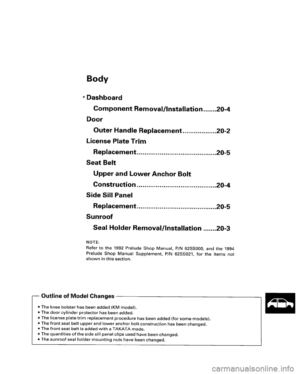 HONDA PRELUDE 1995  Service Manual PDF 