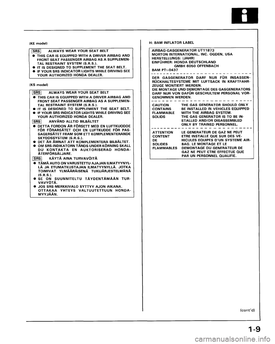 HONDA PRELUDE 1994 Service User Guide HONDA PRELUDE 1994 Service User Guide