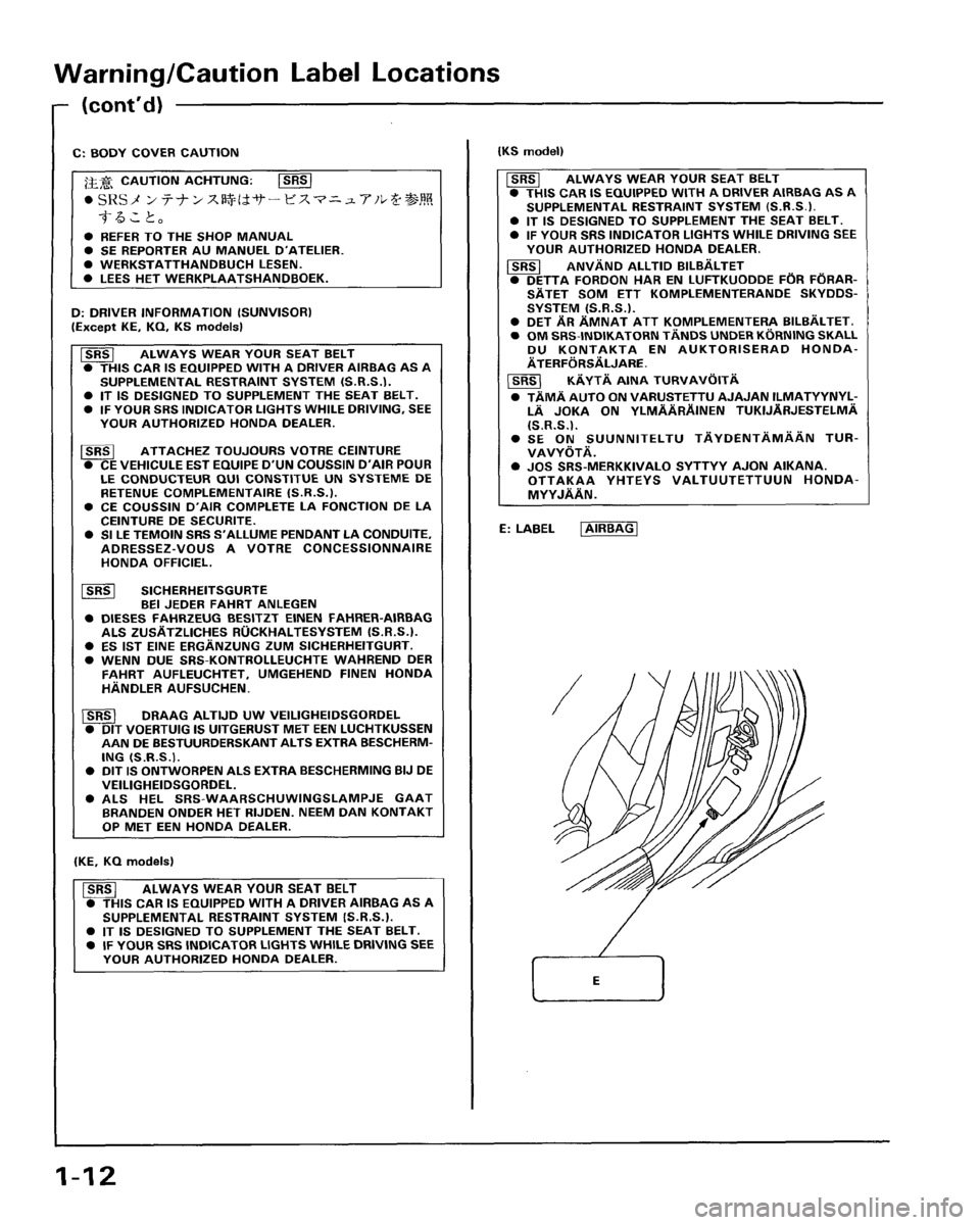 HONDA PRELUDE 1994 Service User Guide HONDA PRELUDE 1994 Service User Guide
