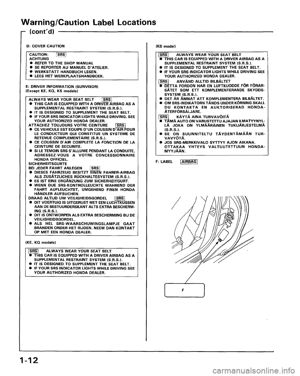 HONDA PRELUDE 1993 Service User Guide HONDA PRELUDE 1993 Service User Guide