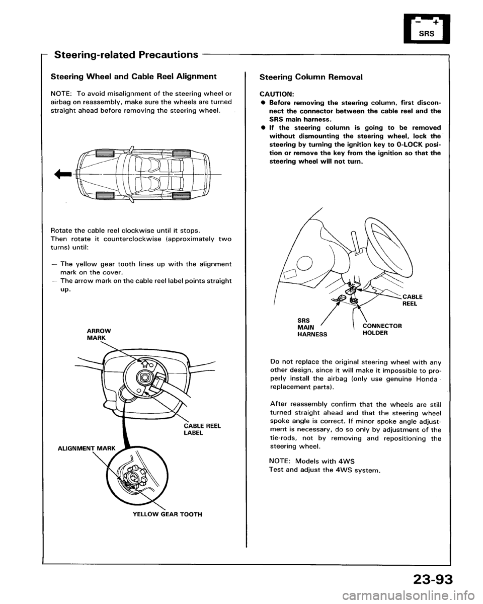 HONDA PRELUDE 1993  Service Repair Manual 