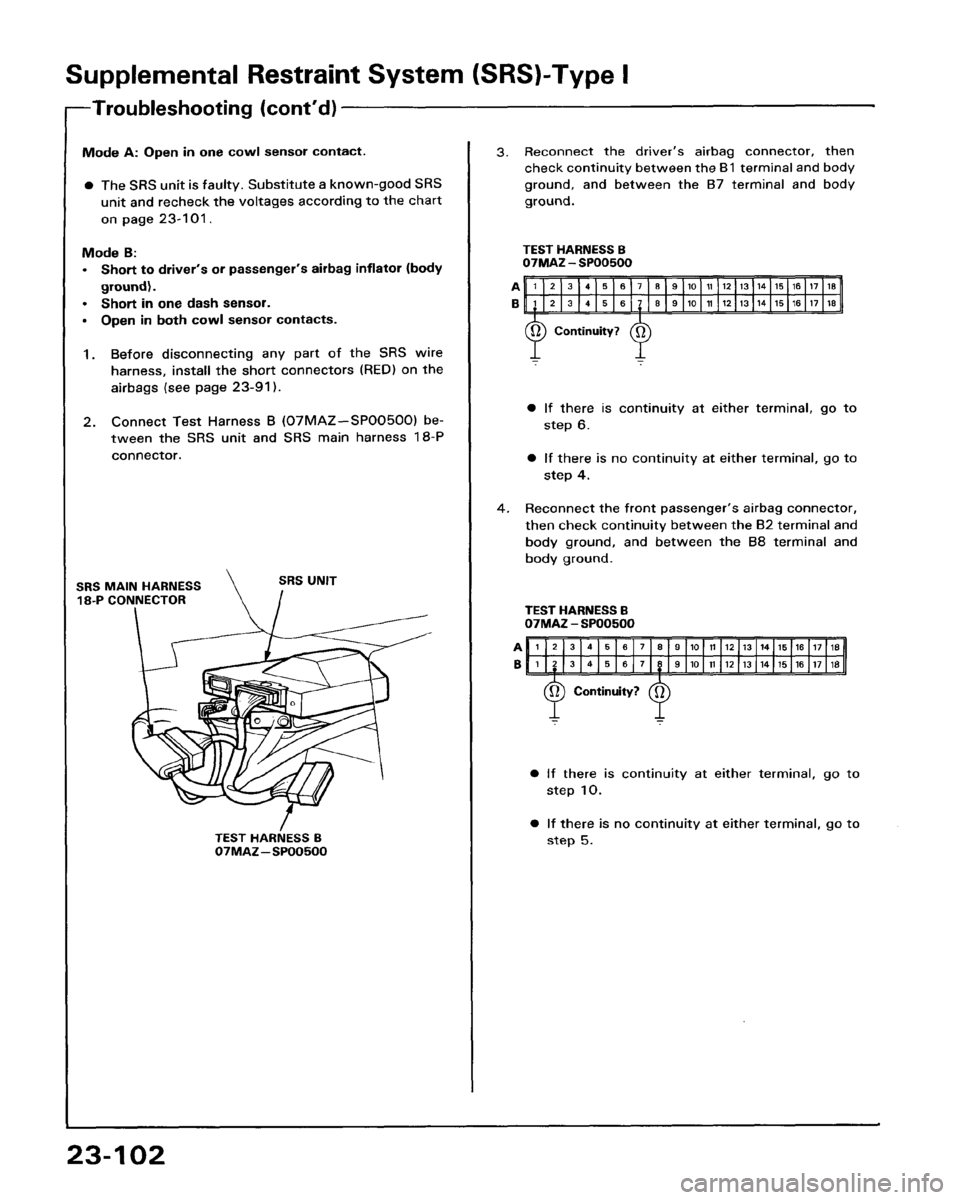HONDA PRELUDE 1993  Service Repair Manual 