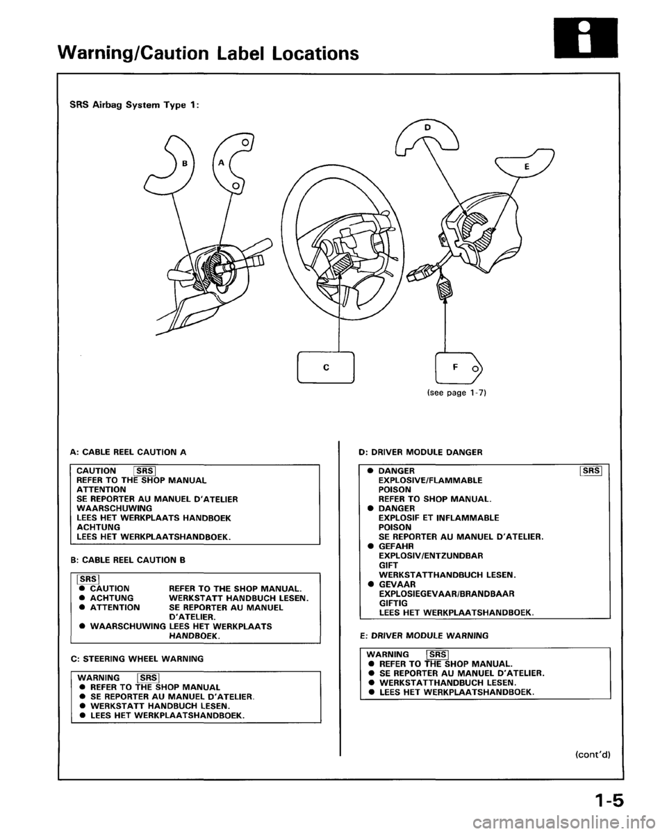 HONDA PRELUDE 1993  Service Repair Manual 