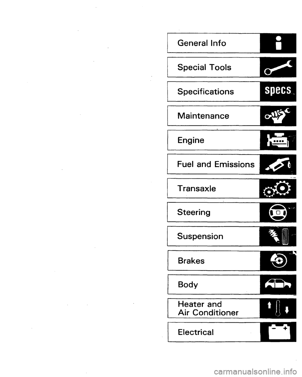 HONDA PRELUDE 1991  Service Repair Manual 