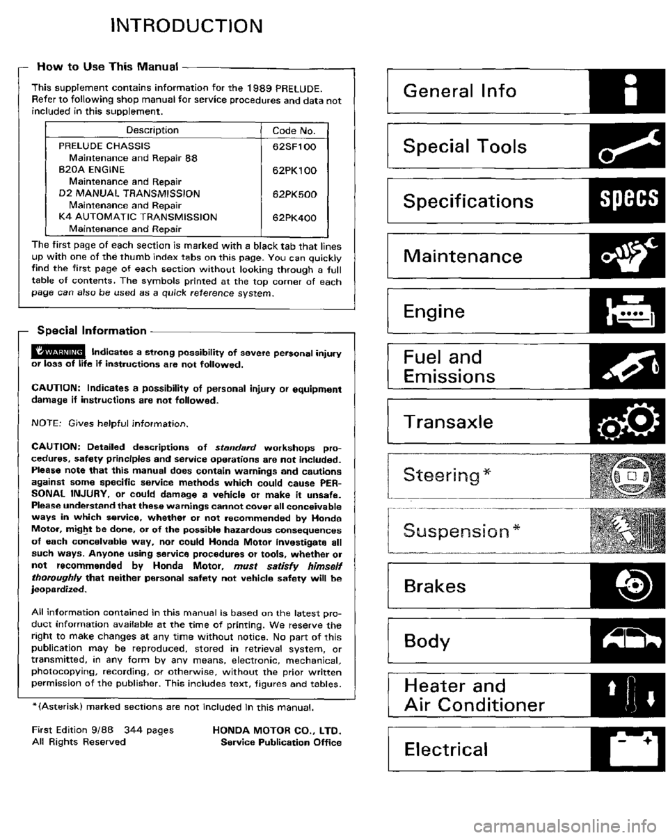 HONDA PRELUDE 1984 Service Repair Manual HONDA PRELUDE 1984 Service Repair Manual