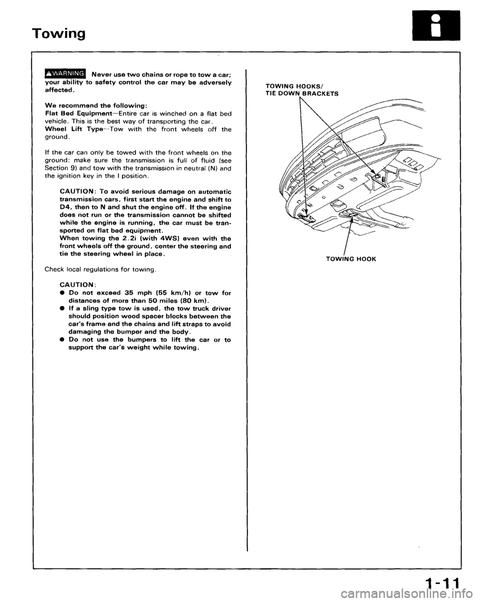 HONDA ACCORD 1991 CB / 4.G User Guide 