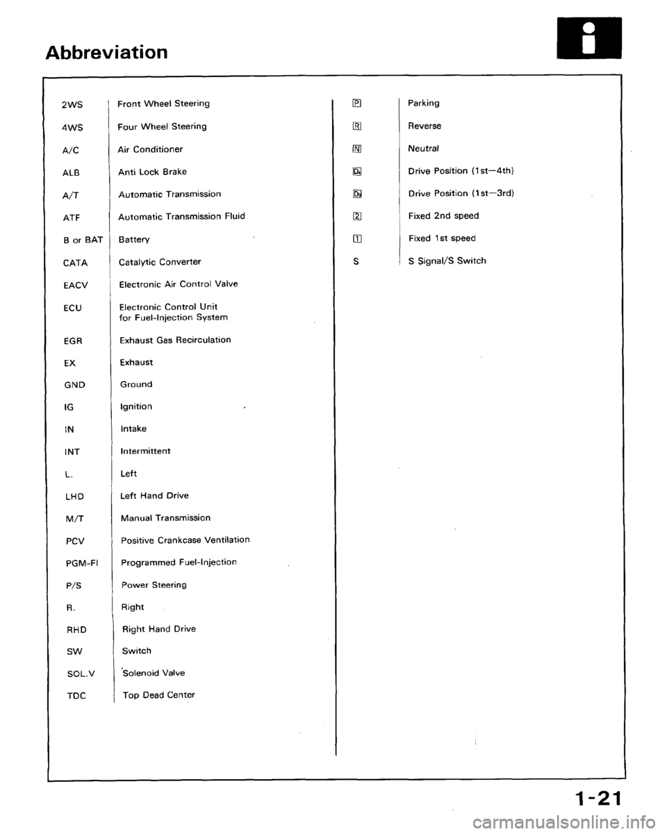 HONDA ACCORD 1991 CB / 4.G Owners Manual 