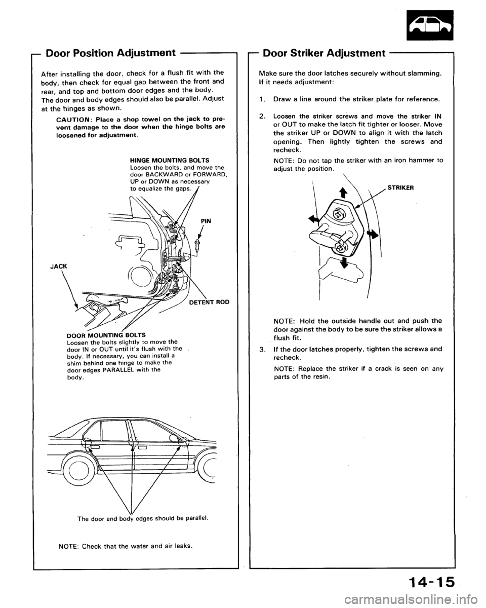 HONDA ACCORD 1994 CB / 4.G Workshop Manual HONDA ACCORD 1994 CB / 4.G Workshop Manual