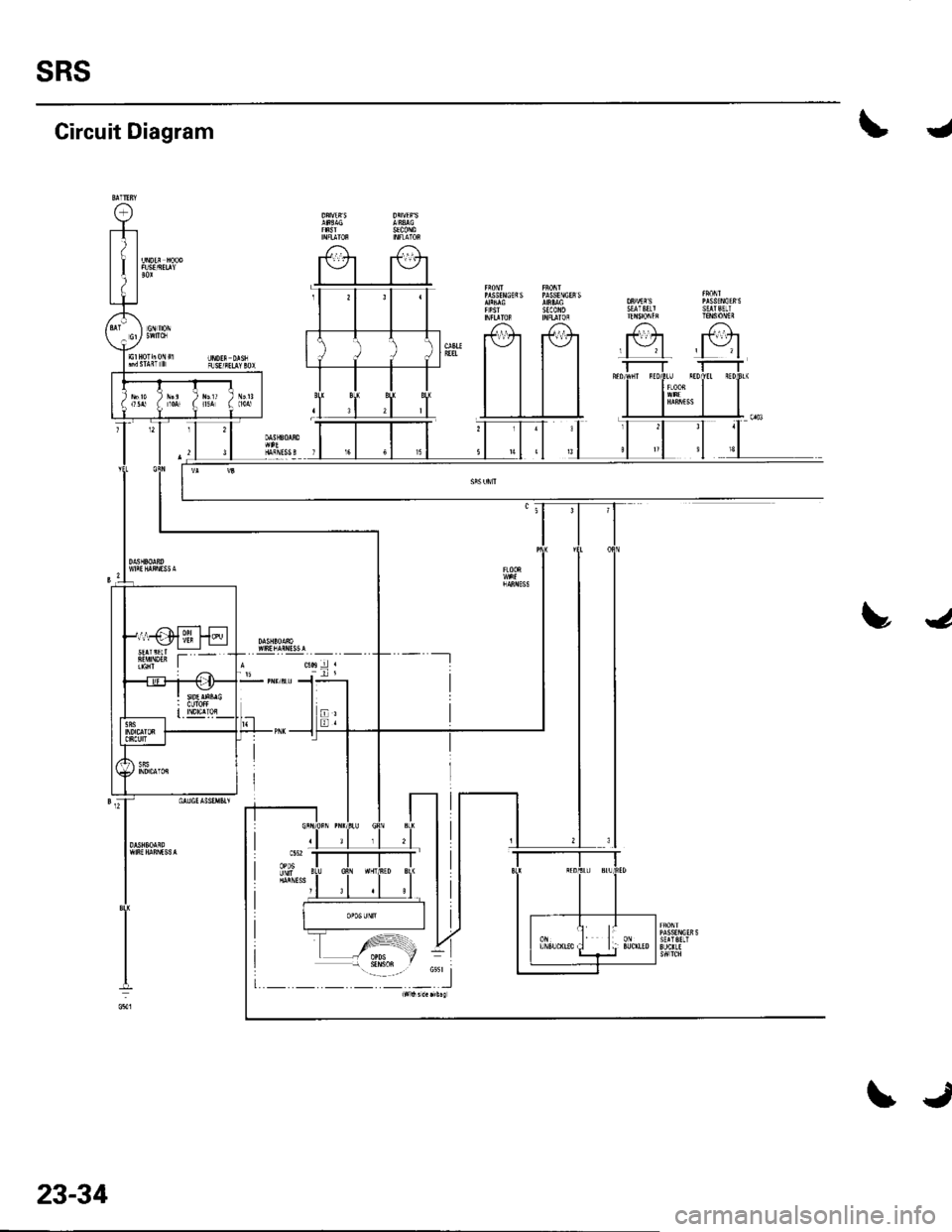 HONDA CIVIC 2003 7.G Workshop Manual (1139 Pages), Page 1050: SRS Circuit  Diagram rrssf c ssrarsftrrrl$0[n ... Nissan Xterra Wiring-Diagram Car Manuals Online