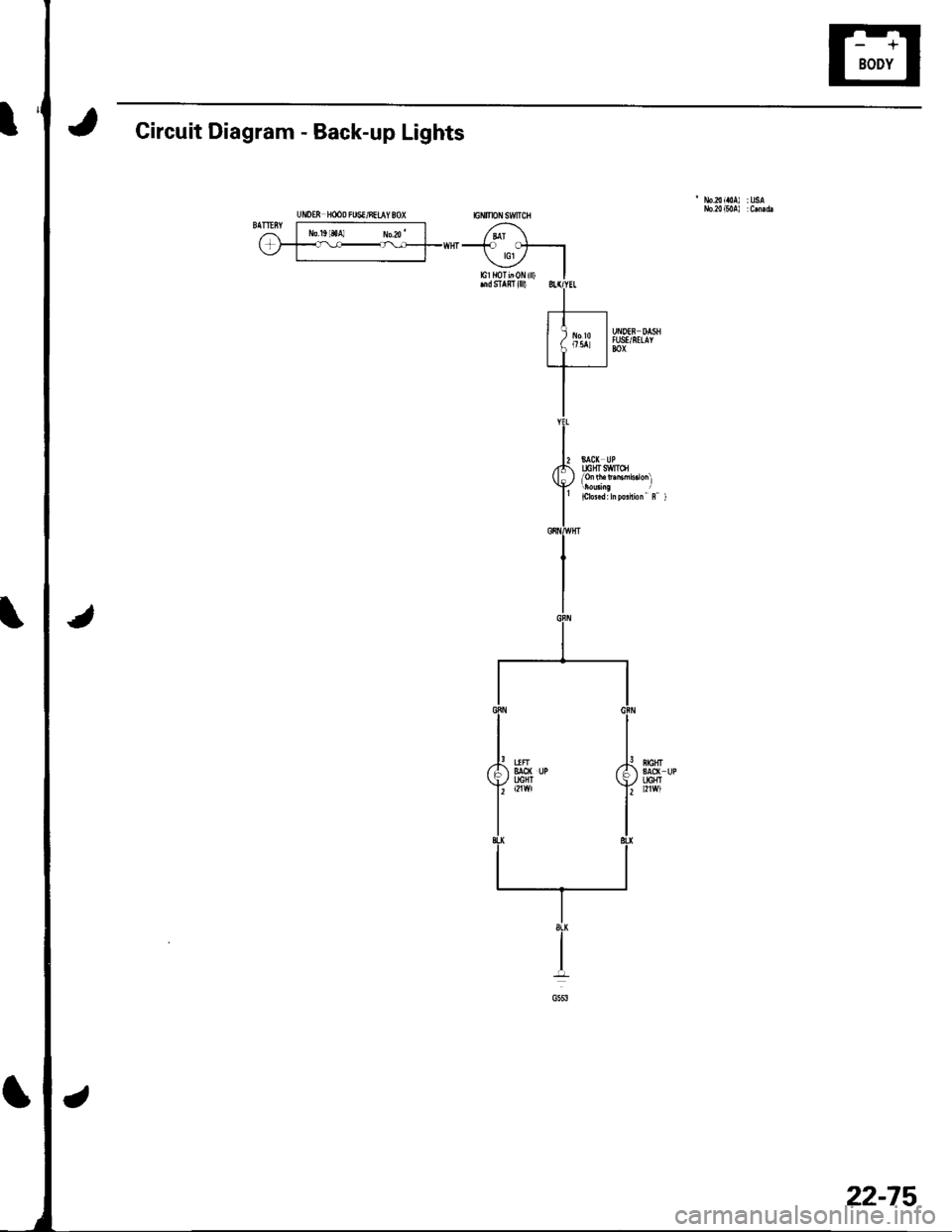 HONDA CIVIC 2002 7.G Owners Guide Circuit Diagram - Back-up Lights
UiDEN H@D FUSI/8EIAY 80)(
22-75 HONDA CIVIC 2002 7.G Owners Guide Circuit Diagram - Back-up Lights
UiDEN H@D FUSI/8EIAY 80)(
22-75