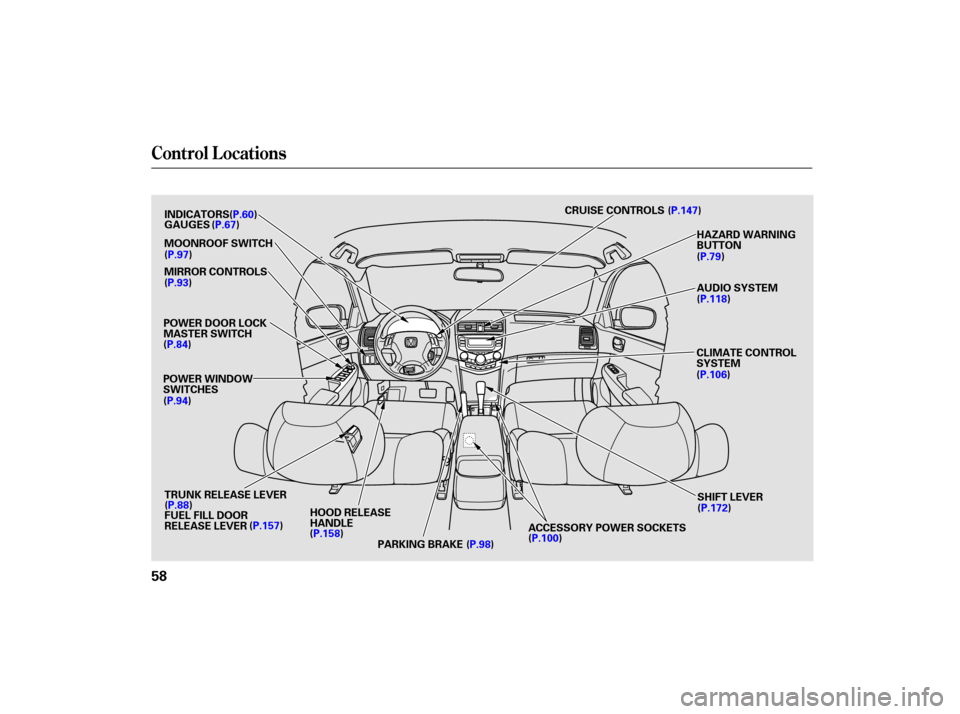 HONDA ACCORD HYBRID 2007 CL7 / 7.G Repair Manual Control L ocations
58
POWER WINDOW
SWITCHESACCESSORY POWER SOCKETSAUDIO SYSTEM HAZARD WARNING
BUTTON
CRUISE CONTROLS
TRUNK RELEASE LEVER
POWER DOOR LOCK
MASTER SWITCH
CLIMATE CONTROL
SYSTEM
MIRROR CON HONDA ACCORD HYBRID 2007 CL7 / 7.G Repair Manual Control L ocations
58
POWER WINDOW
SWITCHESACCESSORY POWER SOCKETSAUDIO SYSTEM HAZARD WARNING
BUTTON
CRUISE CONTROLS
TRUNK RELEASE LEVER
POWER DOOR LOCK
MASTER SWITCH
CLIMATE CONTROL
SYSTEM
MIRROR CON