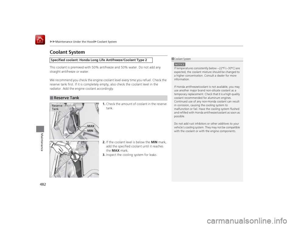 engine coolant HONDA ACCORD HYBRID 2015 9.G Owners Manual (569 Pages)