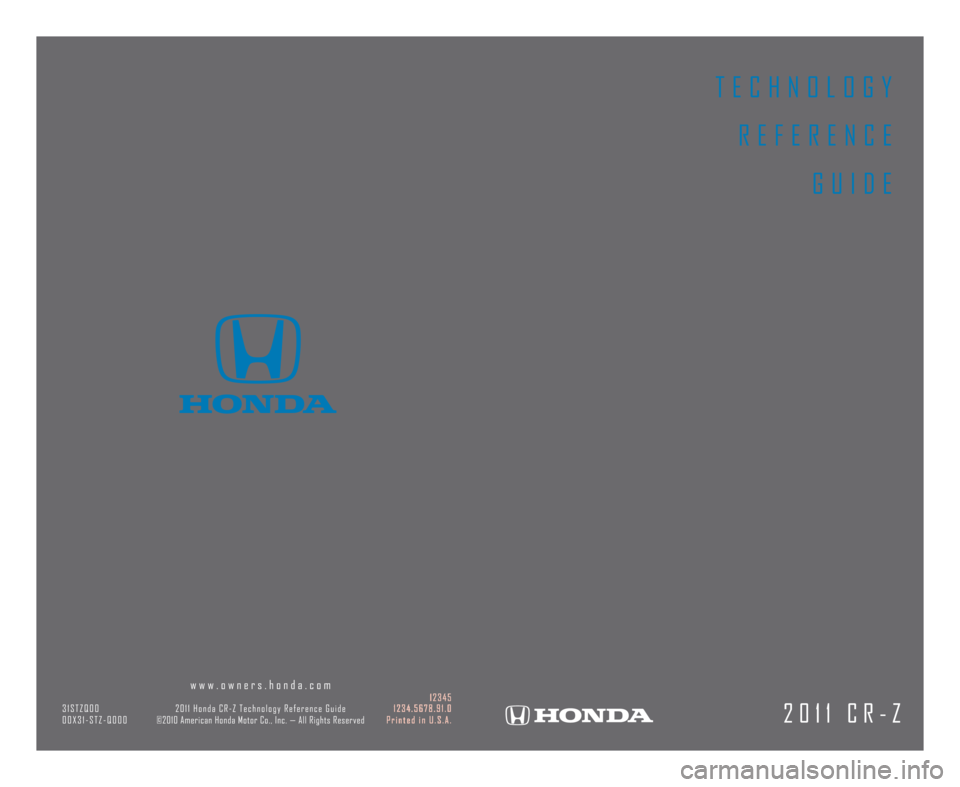 HONDA CR-Z 2011 1.G Technology Reference Guide 