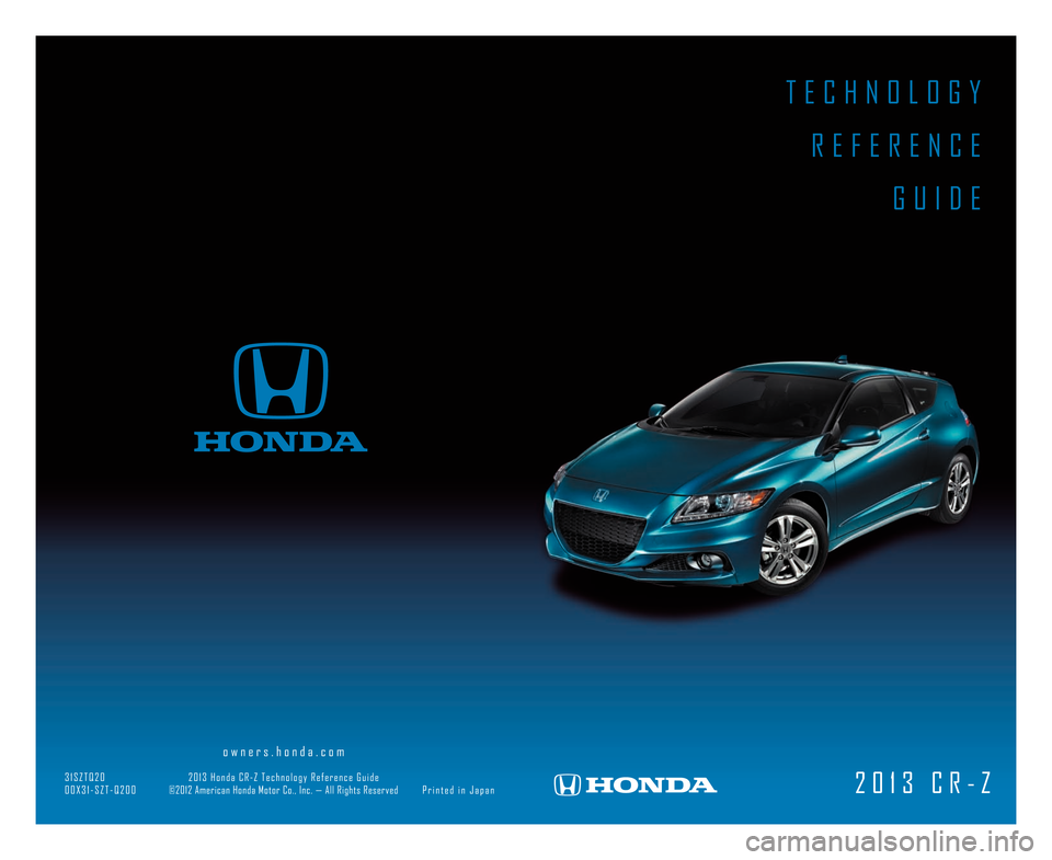 HONDA CR-Z 2013 1.G Technology Reference Guide 