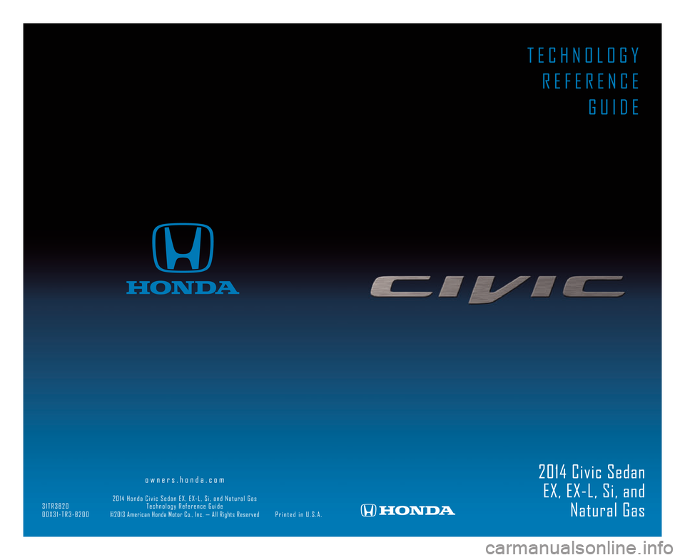 HONDA CIVIC COUPE 2014 9.G Technology Reference Guide 