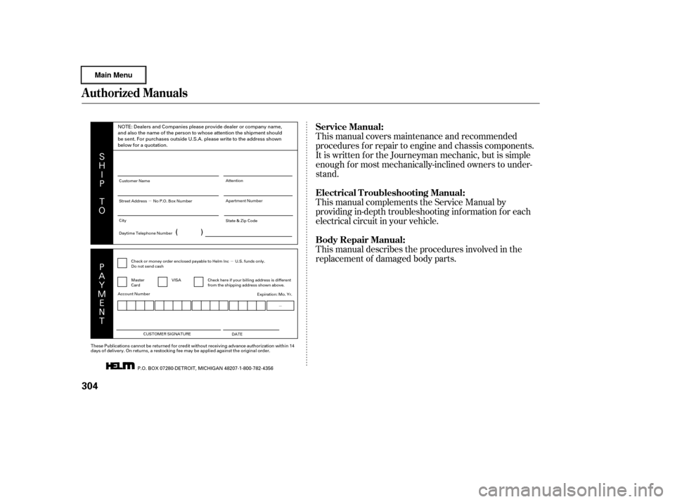 HONDA CIVIC HYBRID 2003 7.G Owners Manual µµ
µ
(


%
)
$
%

.
"

#
) This manual describes the procedures involved in the
replacement of damaged body parts. This manual covers maintenance and recommended
procedures f or