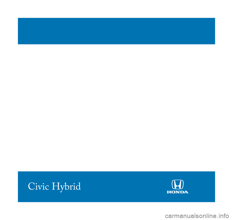 HONDA CIVIC HYBRID 2010 8.G Technology Reference Guide 